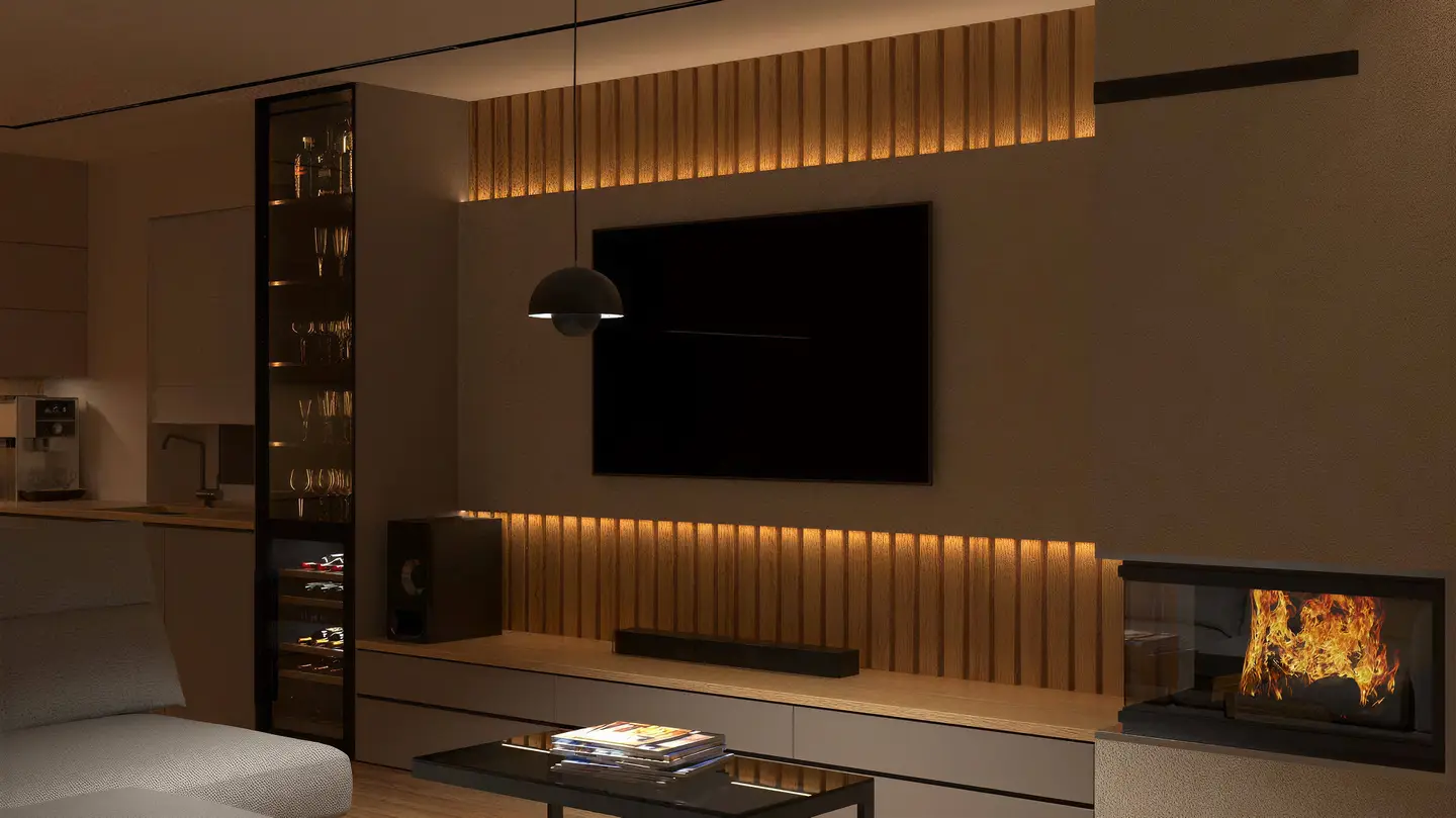 Interior amenajat de Calvit Interior — living modern cu mobilier la comandă